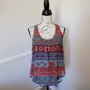 Sheer Flowy Boho Patterned Tank
